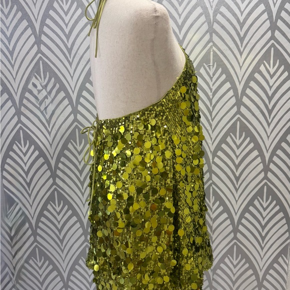 Princess Polly Sparkling Sequin Mini Dress in Green - Picture 3 of 8